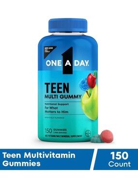 One A Teen Multi Gummy - Blue Bottle with Red & Green Fruit Art!!